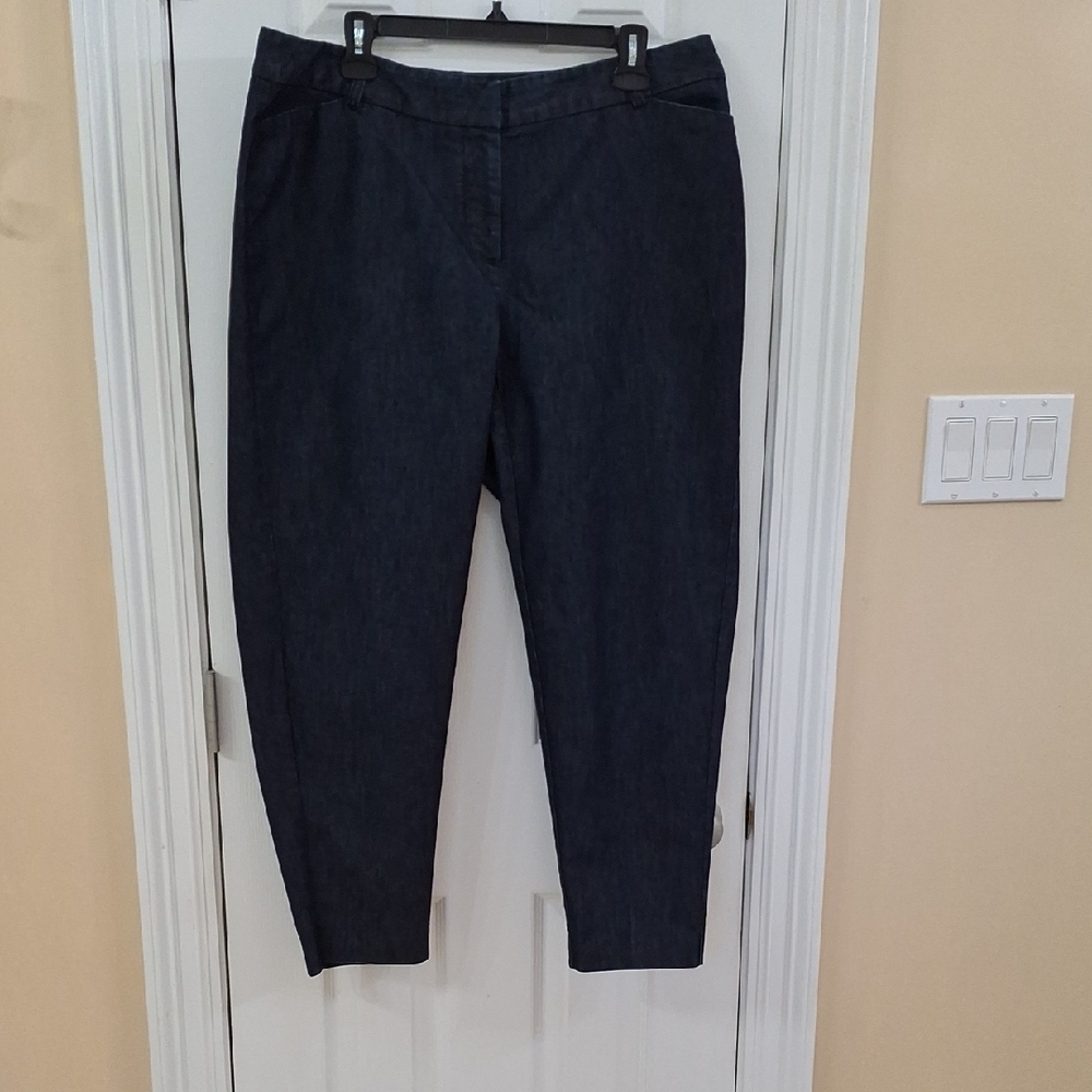 Sejour Dark Blue Denim Slacks 14W